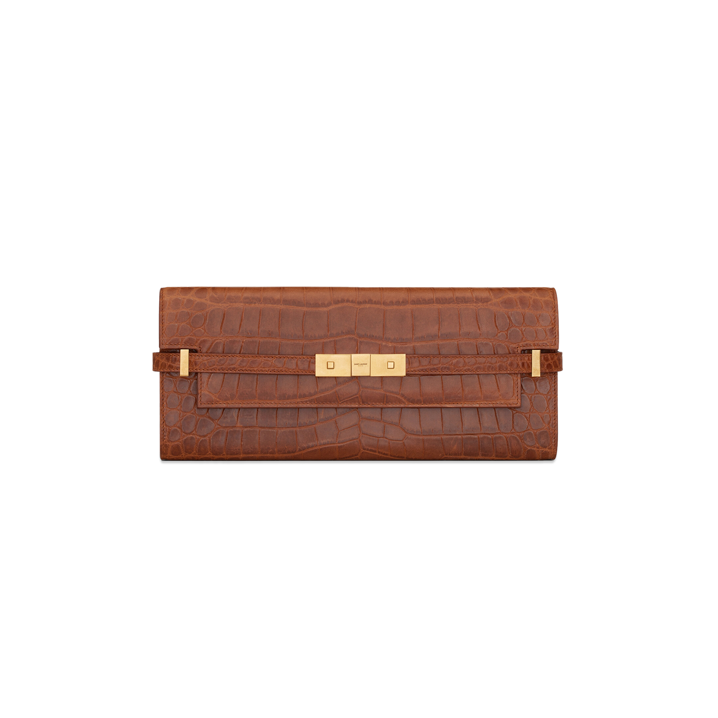 YSL MANHATTAN CLUTCH IN CROCODILE-EMBOSSED LEATHER 695949AAAOH2591 (31*14*3cm)